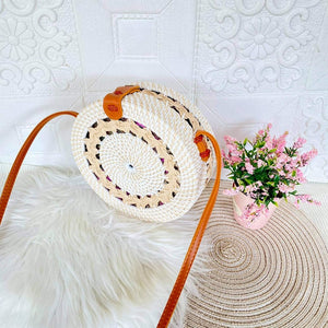 Round Rattan Crossbody Bag - Kulit Apparel LLC