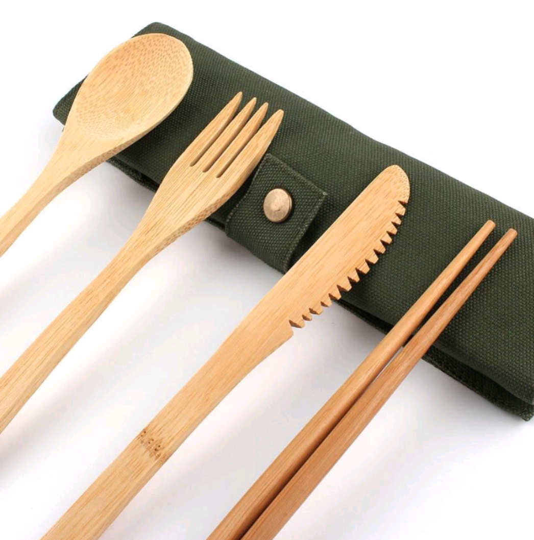 Utensils Bamboo Set - KULIT "be persistent!"