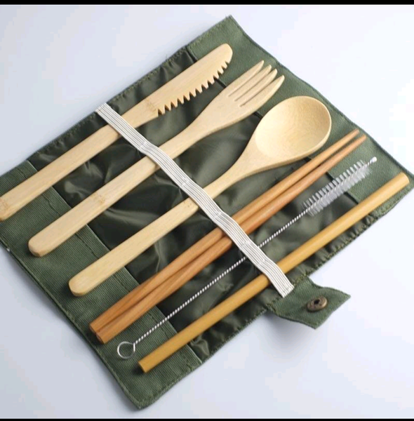 Utensils Bamboo Set - KULIT "be persistent!"