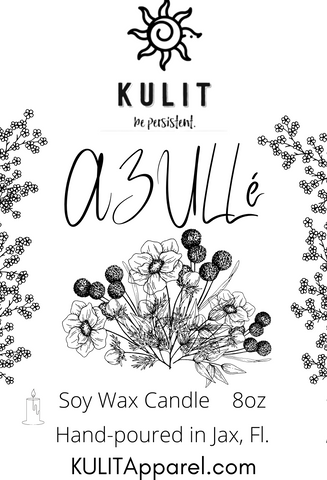 Azulle 8oz Soy Wax Scented Candle - Kulit Apparel LLC