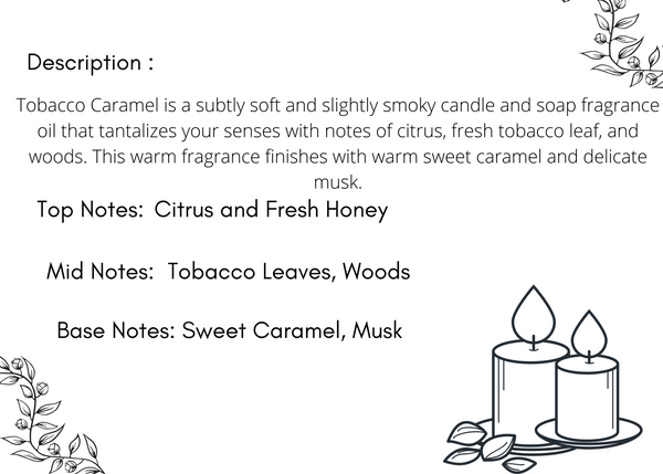 Tobacco and Caramel 8oz Soy Wax Candle - Kulit Apparel LLC