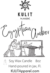 Egyptian Amber 8oz Soy Wax Candle - Kulit Apparel LLC