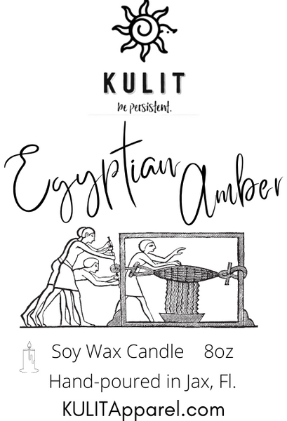 Egyptian Amber 8oz Soy Wax Candle - Kulit Apparel LLC