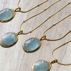 Moonstone 18k Gold plated necklace - Kulit Apparel LLC