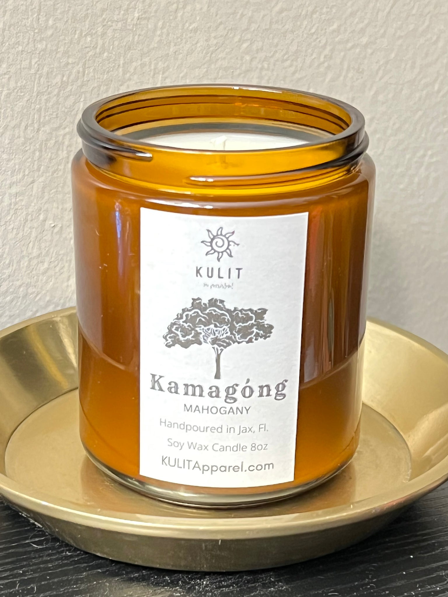 Kamagóng (Mahogany) FALL SCENT 8oz Soy Wax Scented Candle - KULIT "be persistent!"