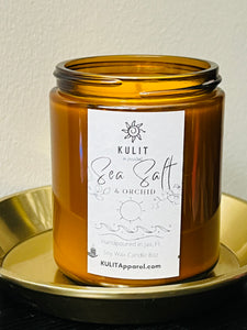 Sea Salt & Orchid 8oz Soy Wax Candle - KULIT "be persistent!"