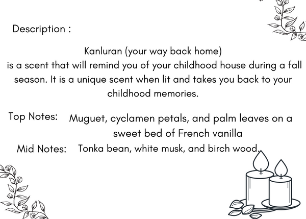 Kanluran (your way back home) FALL SCENT 8oz Soy Wax Scented Candle - KULIT "be persistent!"