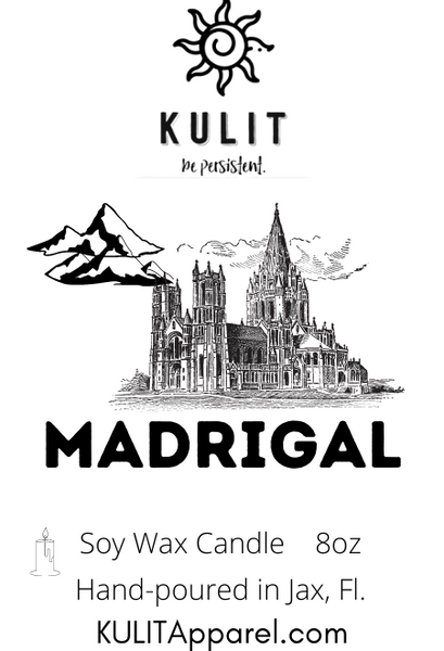 Madrigal 8oz Soy Wax Scented Candle - Kulit Apparel LLC