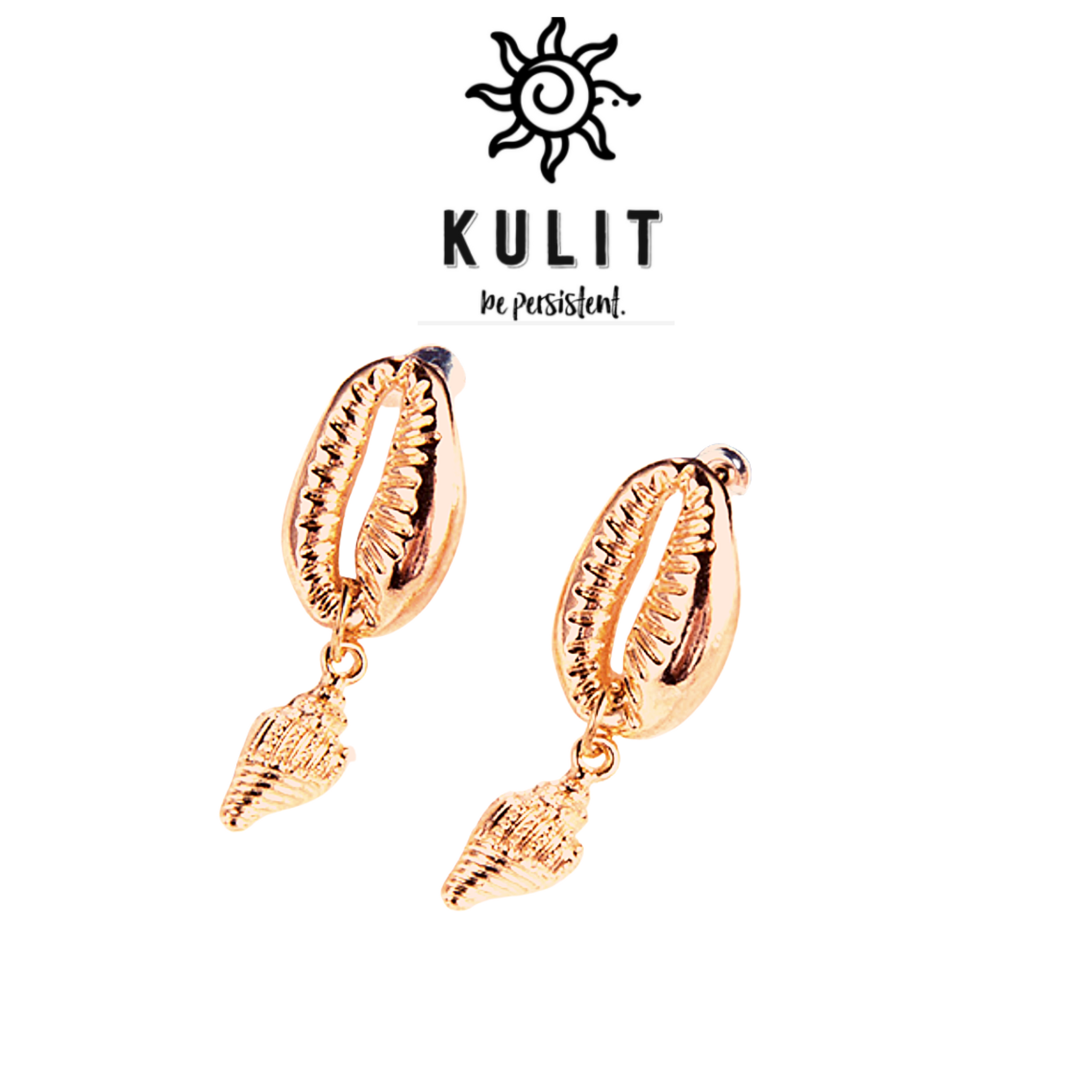 Rose Gold Sea Shell Earrings - Kulit Apparel LLC