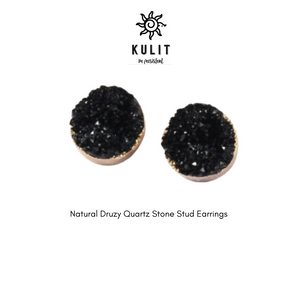 Druzy Quartz Stone Stud Earrings - Kulit Apparel LLC