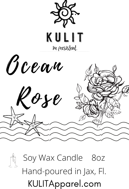 Ocean Rose 8oz Soy Wax Candle - Kulit Apparel LLC