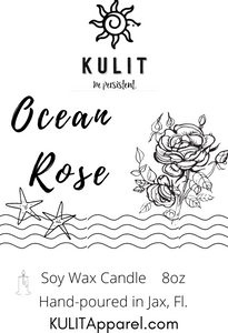 Ocean Rose 8oz Soy Wax Candle - Kulit Apparel LLC