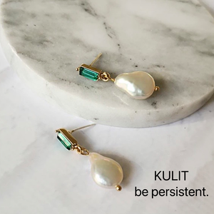 Pearl Drop Earrings with Fresh Water Baroque Pearl - Kulit Apparel LLC