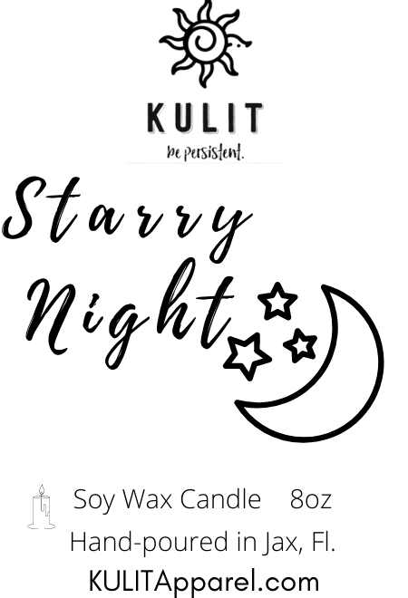 Starry Night 8oz Soy Wax Candle - Kulit Apparel LLC