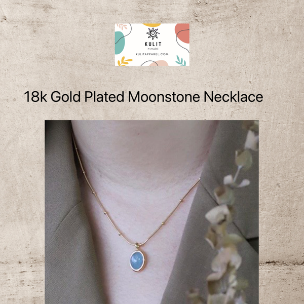 Moonstone 18k Gold plated necklace - Kulit Apparel LLC